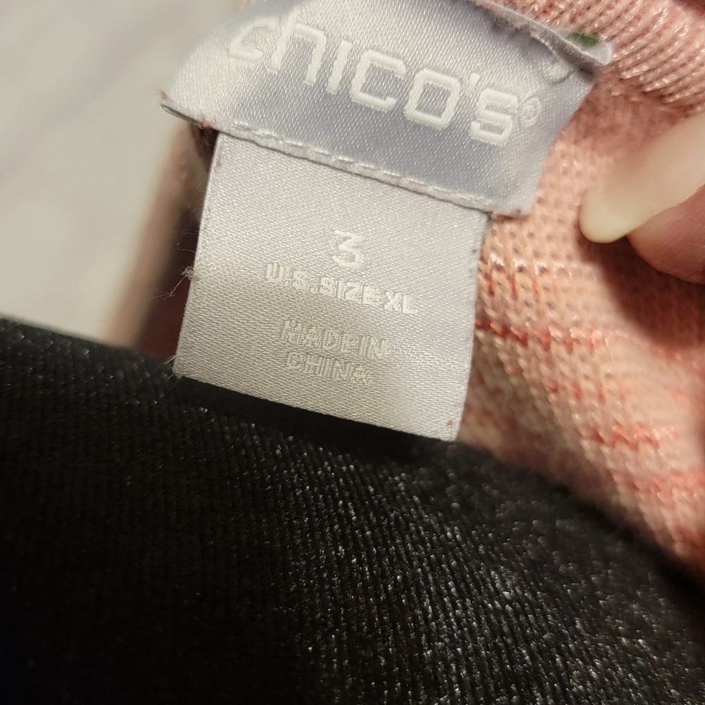 Chico's Pink and Black Knit Sweater - Picture 3 of 3